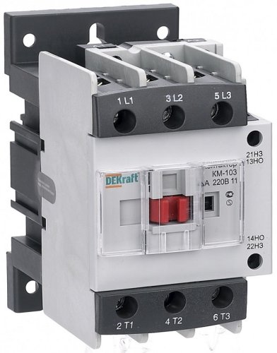 Контактор DEKraft КМ-103 3п 1НО+1НЗ 40А 24В тип АС3  картинка